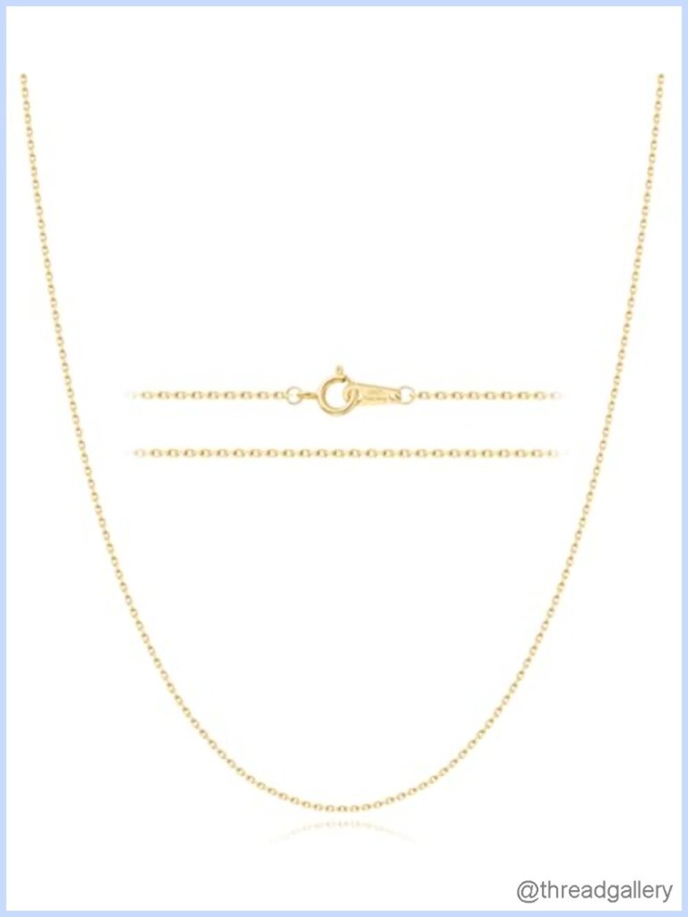 925 Sterling Silver Cable Chain Necklace 14K Gold Plated